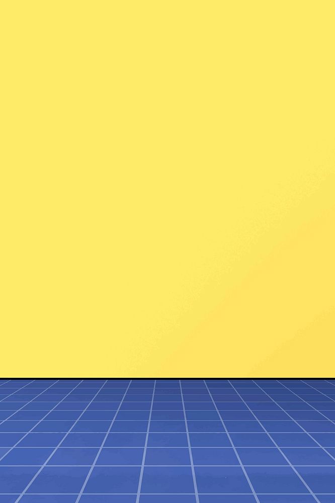 Retro blue grid vector on yellow background banner