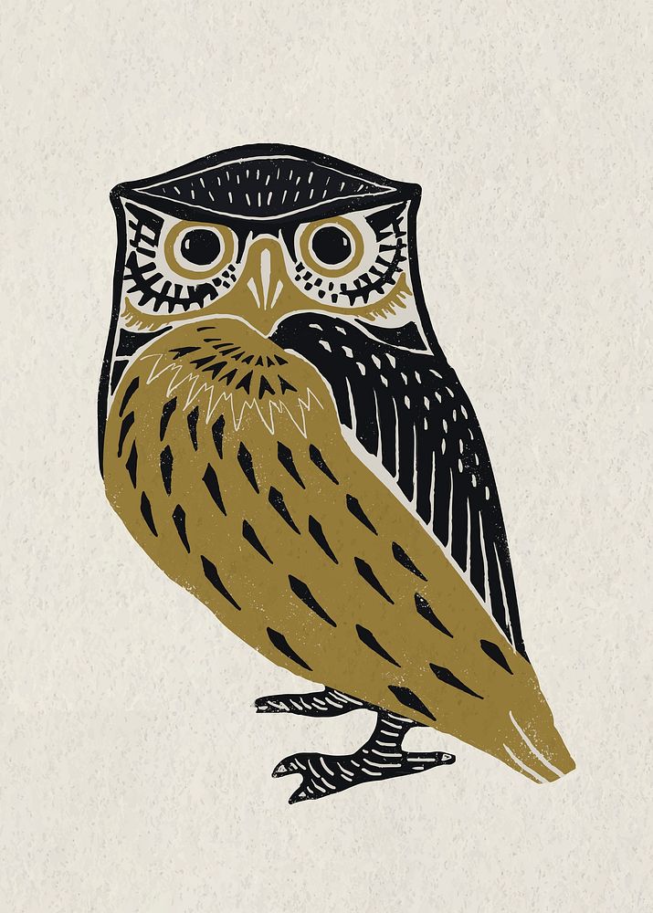 Owl bird stencil pattern drawing