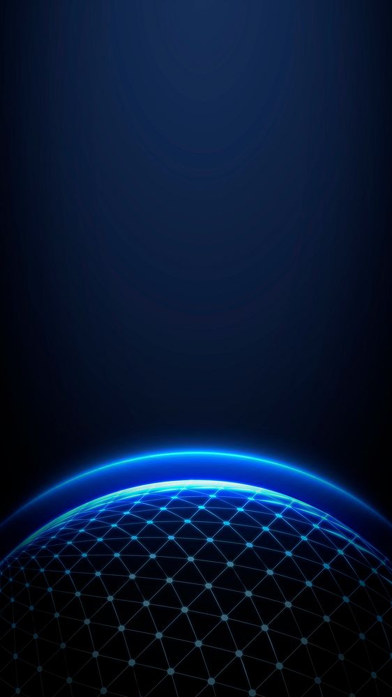Blue globe glowing mobile wallpaper atmosphere global business