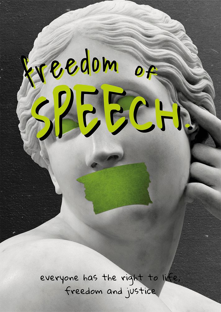 Reclining Naiad vector 'freedom of speech' social movement social media poster