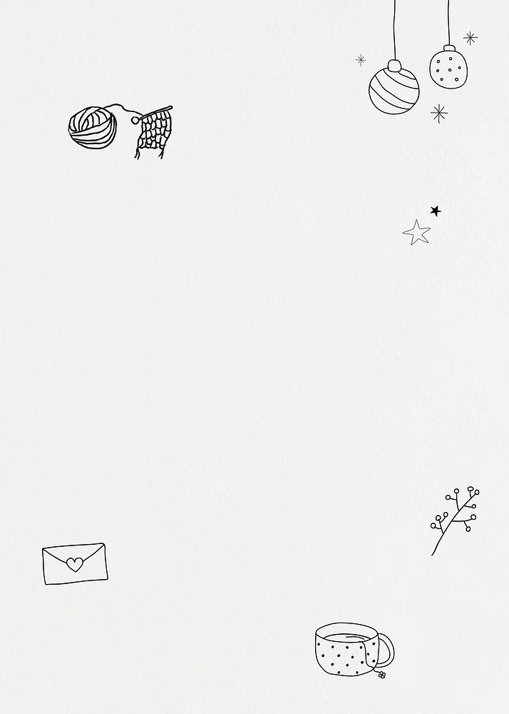Hand drawn lifestyle frame cute winter doodle illustration