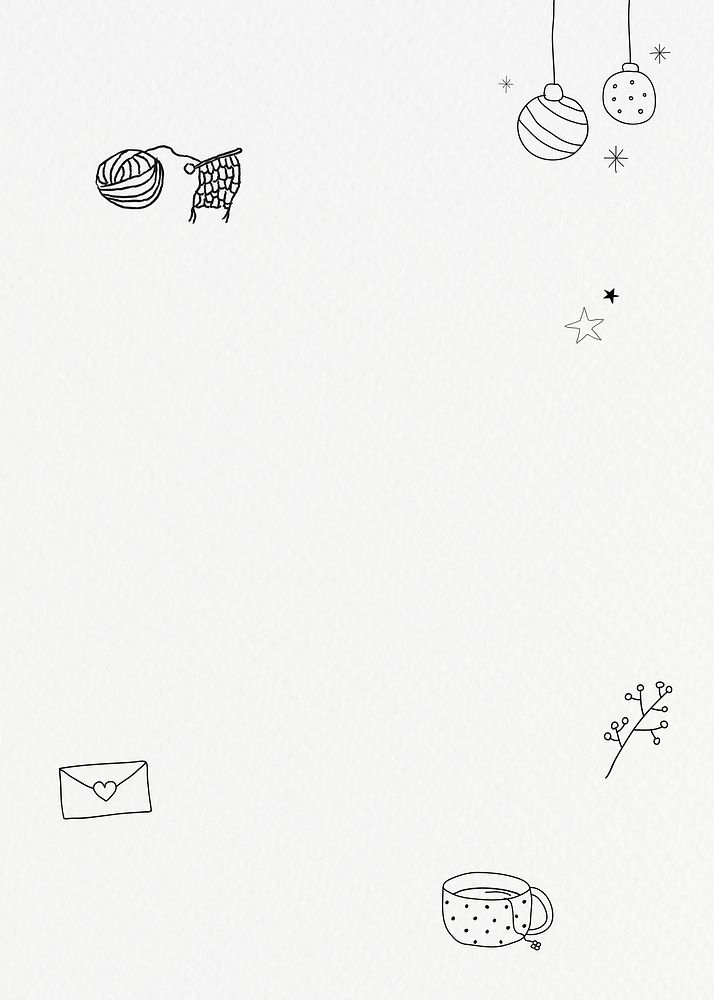 Hand drawn lifestyle frame psd cute winter doodle illustration