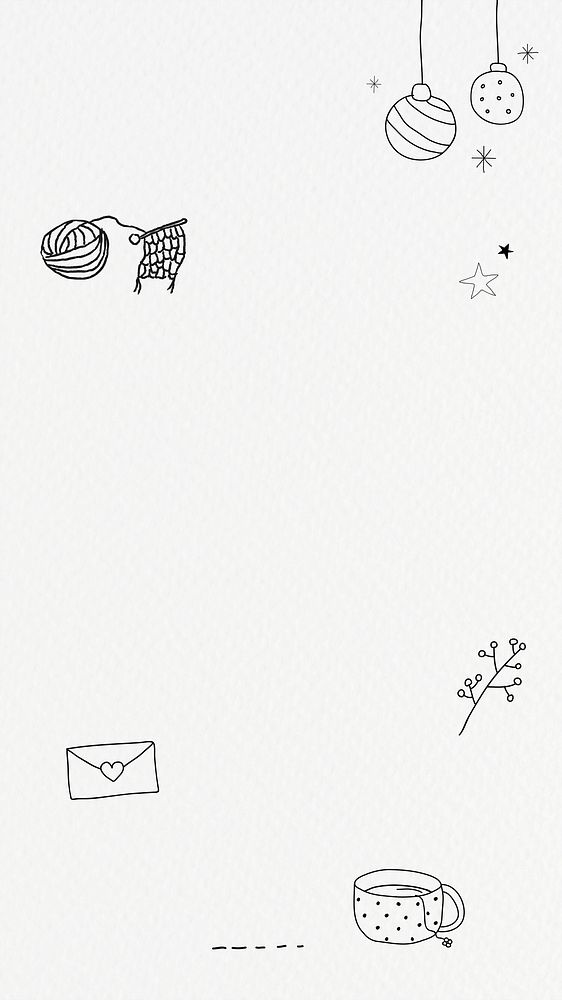 Hand drawn lifestyle frame psd cute winter doodle illustration