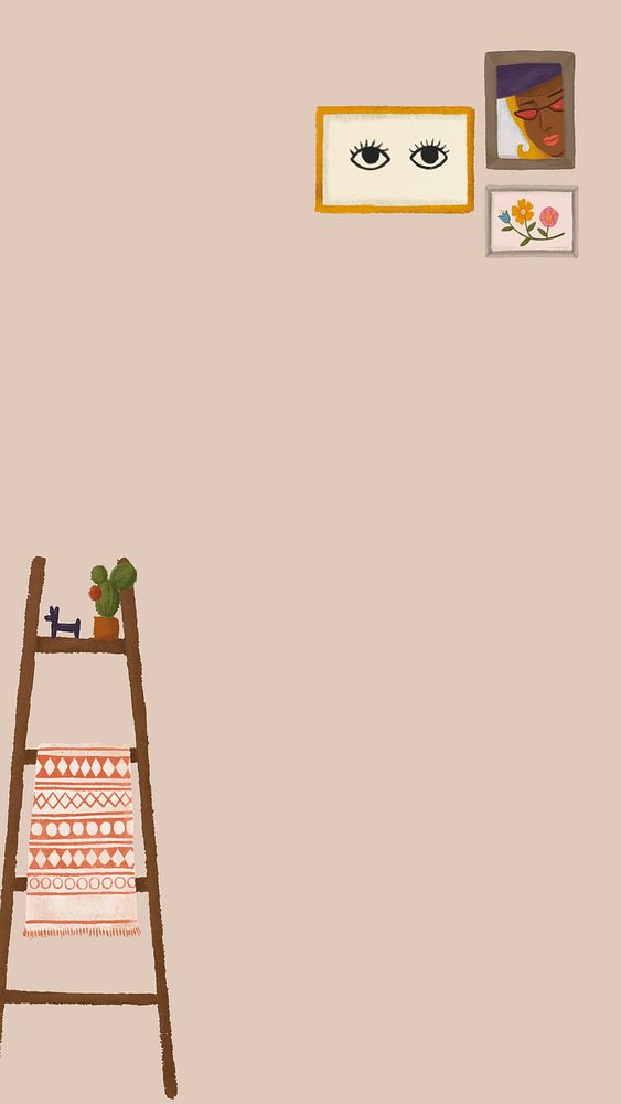 Hand drawn lifestyle phone wallpaper cute drawing