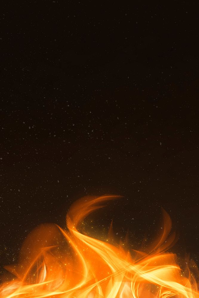 Burning orange fire flame border frame