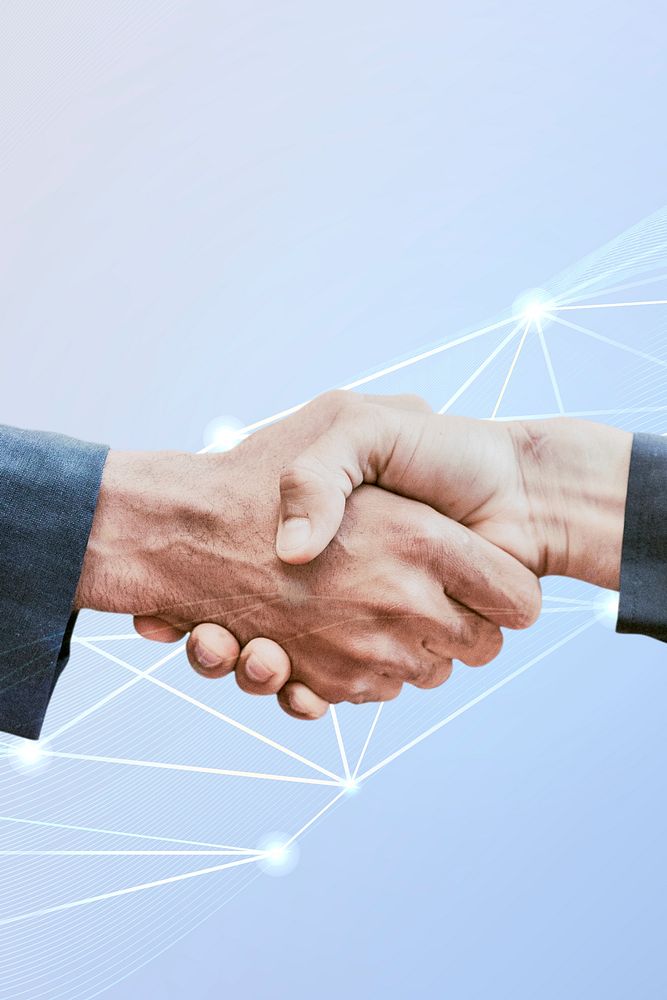 Business partners handshake innovation corporate business concept
