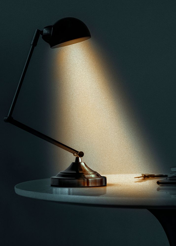 Vintage lamp on a desk