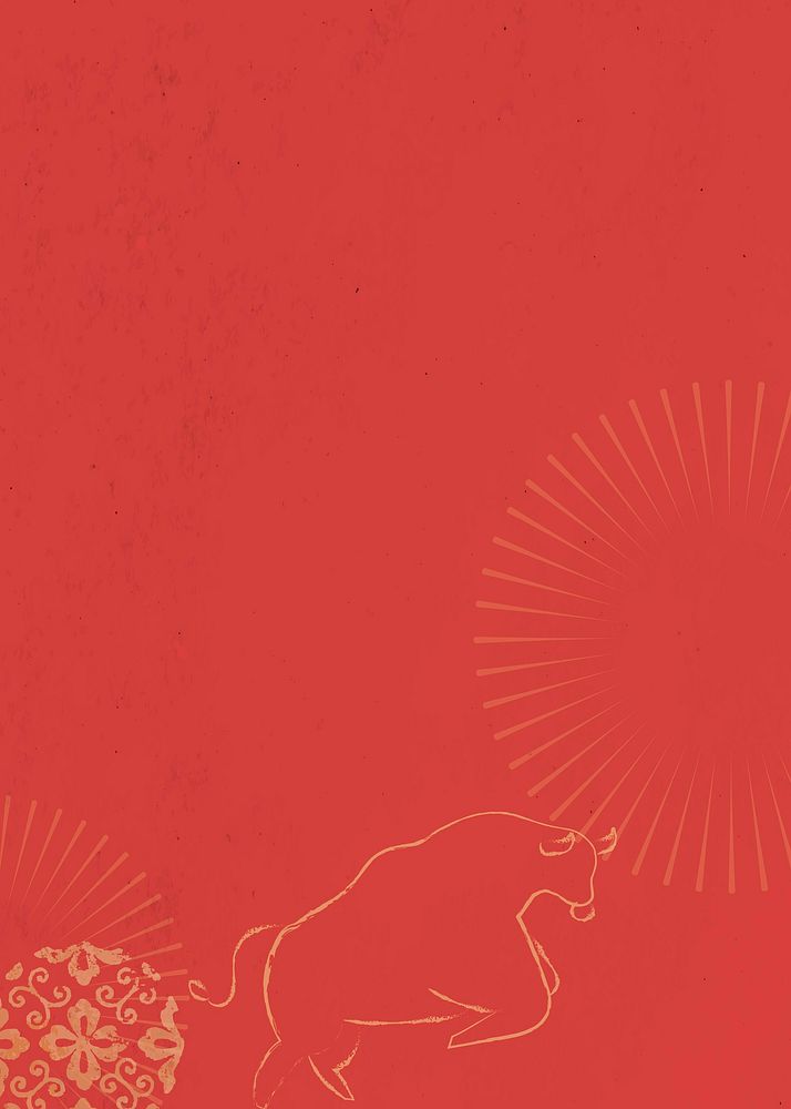 Chinese New Year vector red ox background