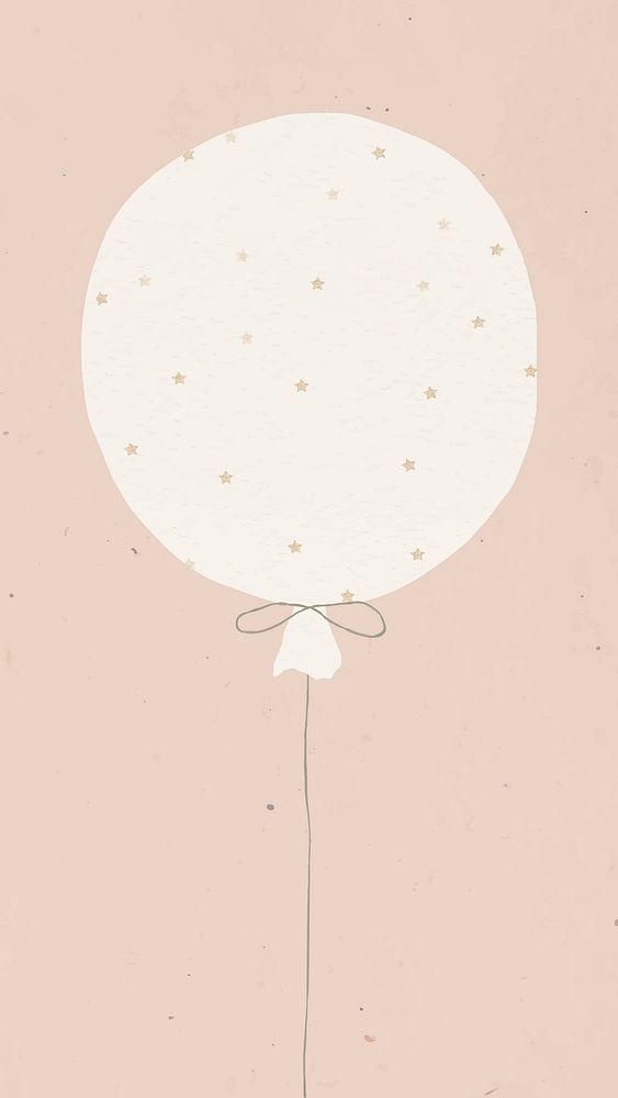 Cute starry beige balloon psd design element