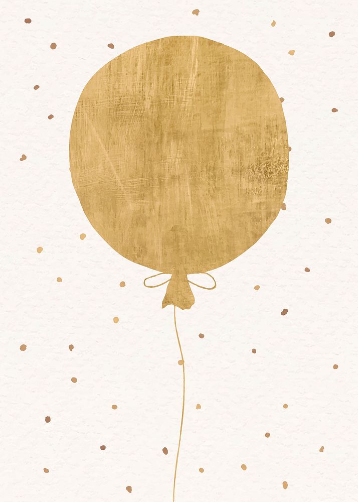 Gold balloon invitation card festive background