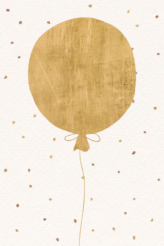 Gold balloon festive background psd