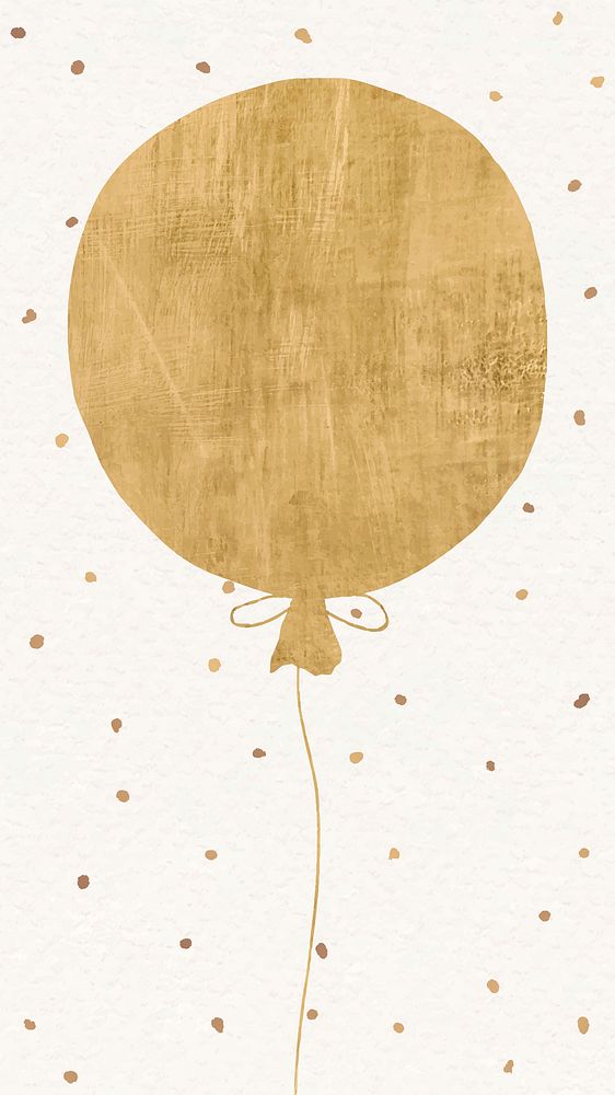 Gold balloon festive background vector for social media story wallpaper