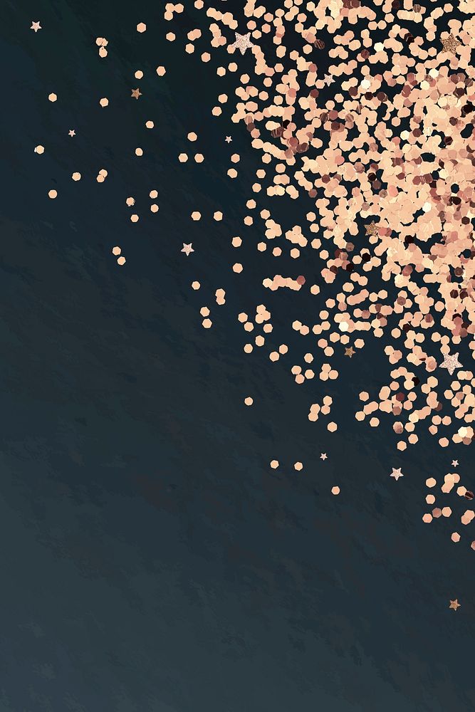 Rose gold confetti background vector