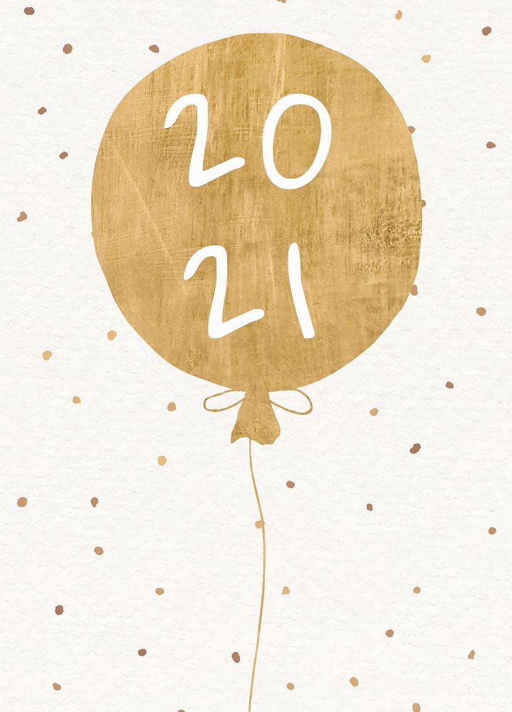 New year editable greeting card template psd gold balloon celebration background