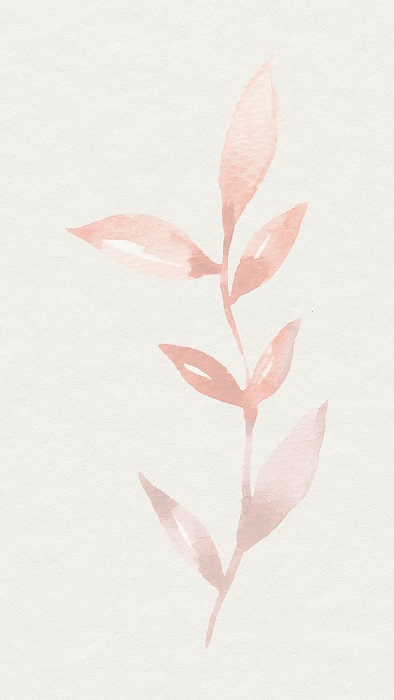 Rose gold leaf watercolor botanical