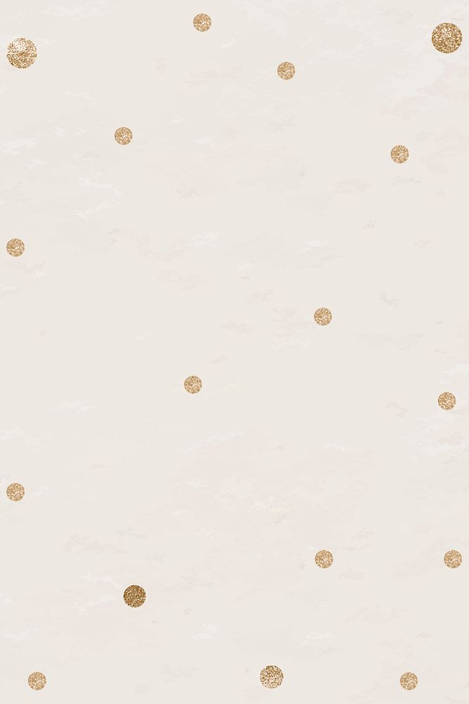 Gold dots beige background vector
