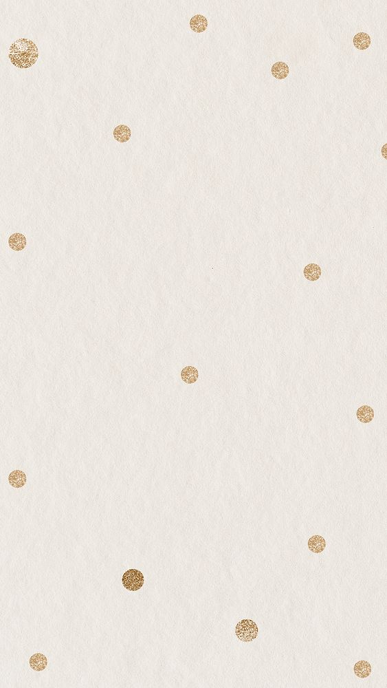 Gold dots beige phone wallpaper festive background
