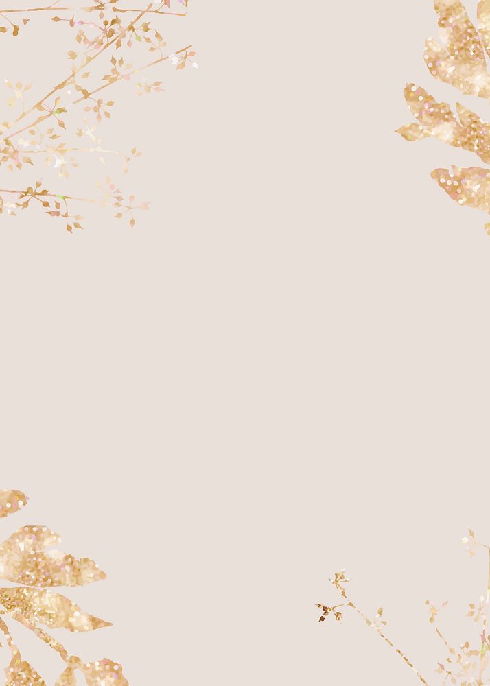 Gold leaf card background vector celebration wallpaper