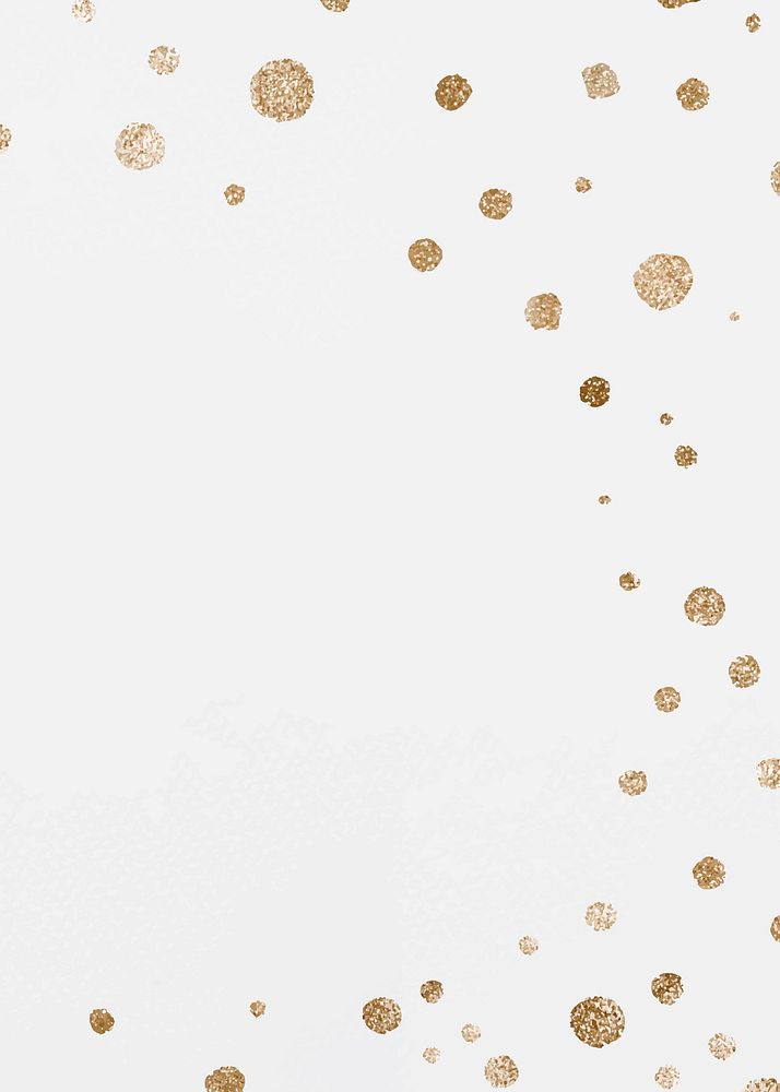 Glittery gold dots invitation cards celebration background