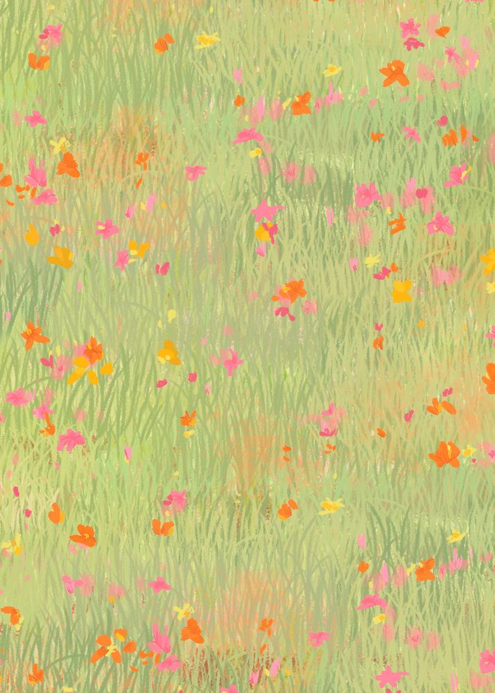 Poppy field vector drawing background bird eye view poster