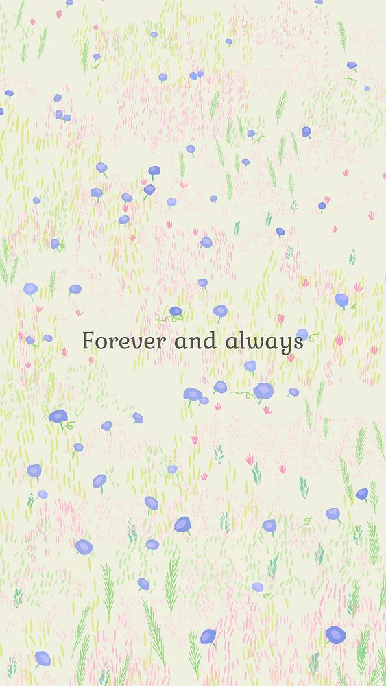 Inspirational quote on floral background illustration for social media story