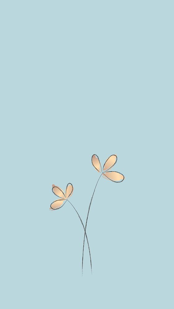 Doodle flower vector with blue background