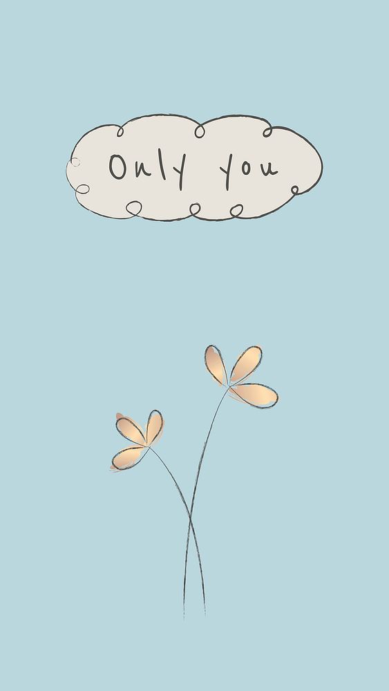 Motivational quote editable template vector with doodle plant only you