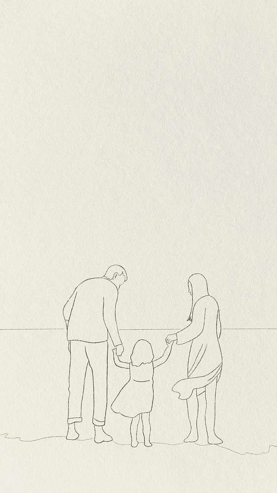 Family time background simple line drawing