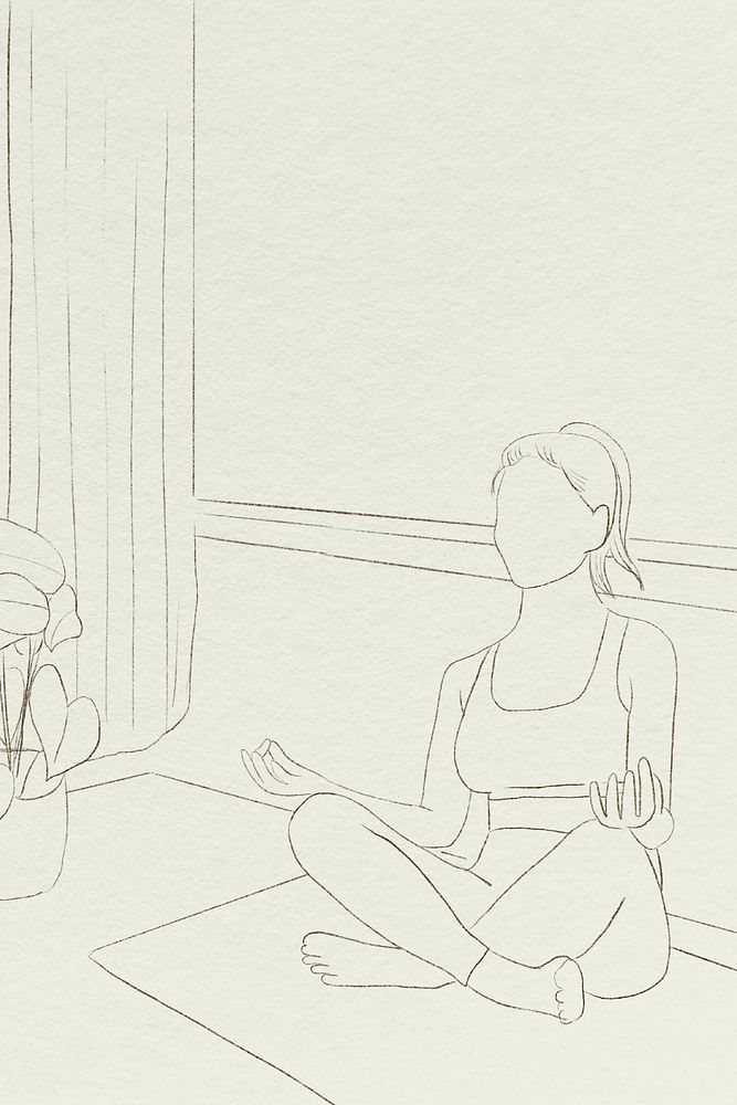 Yoga background simple line drawing