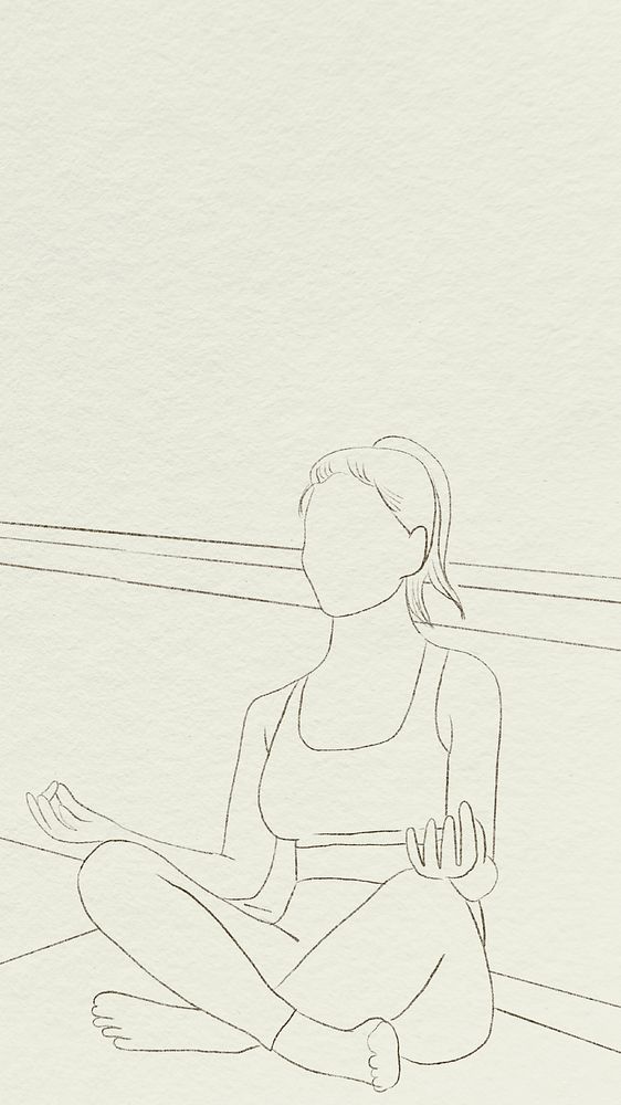 Yoga background simple line drawing