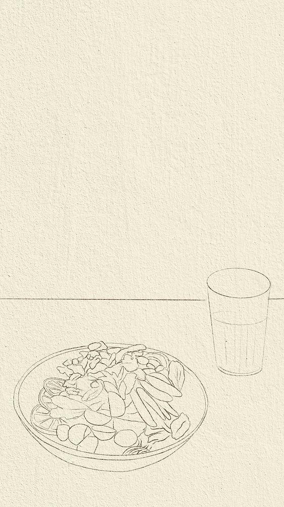 Healthy food background simple line drawing