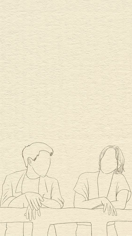 Couple background falling in love simple line drawing