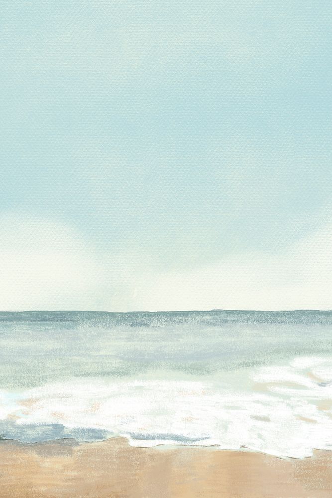 Beach background color pencil illustration