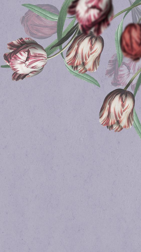 Mobile lockscreen with tulip background