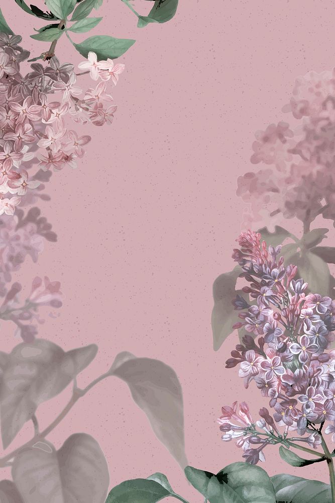 Lilac border vector on pink background