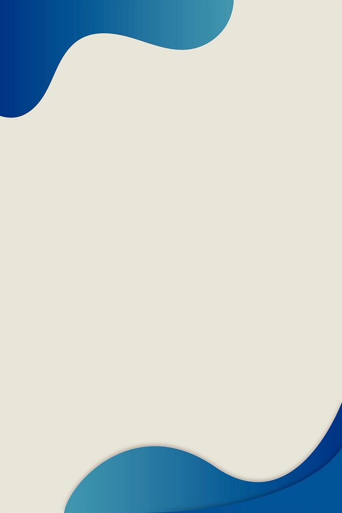 Blue curved border vector on simple background