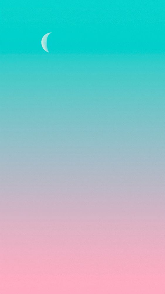Mobile wallpaper of pastel sky with crescent moon