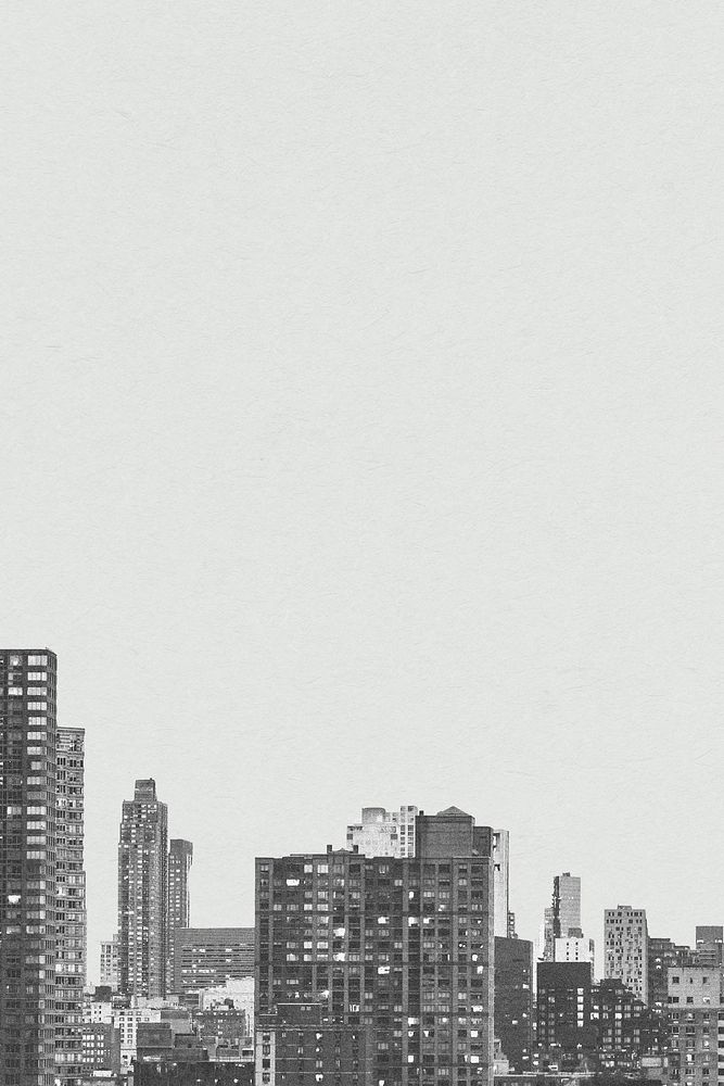Creative background psd of grayscale cityscape design space