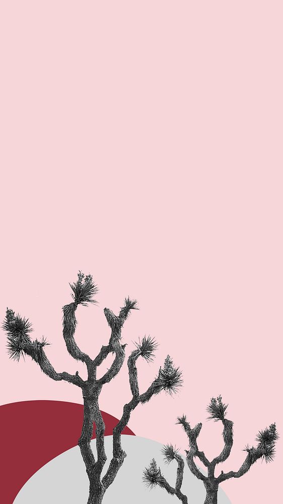Creative phone wallpaper of bare tree remixed media blank space  