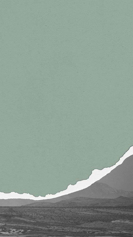 Creative mobile wallpaper of mountain range with torn paper mixed media