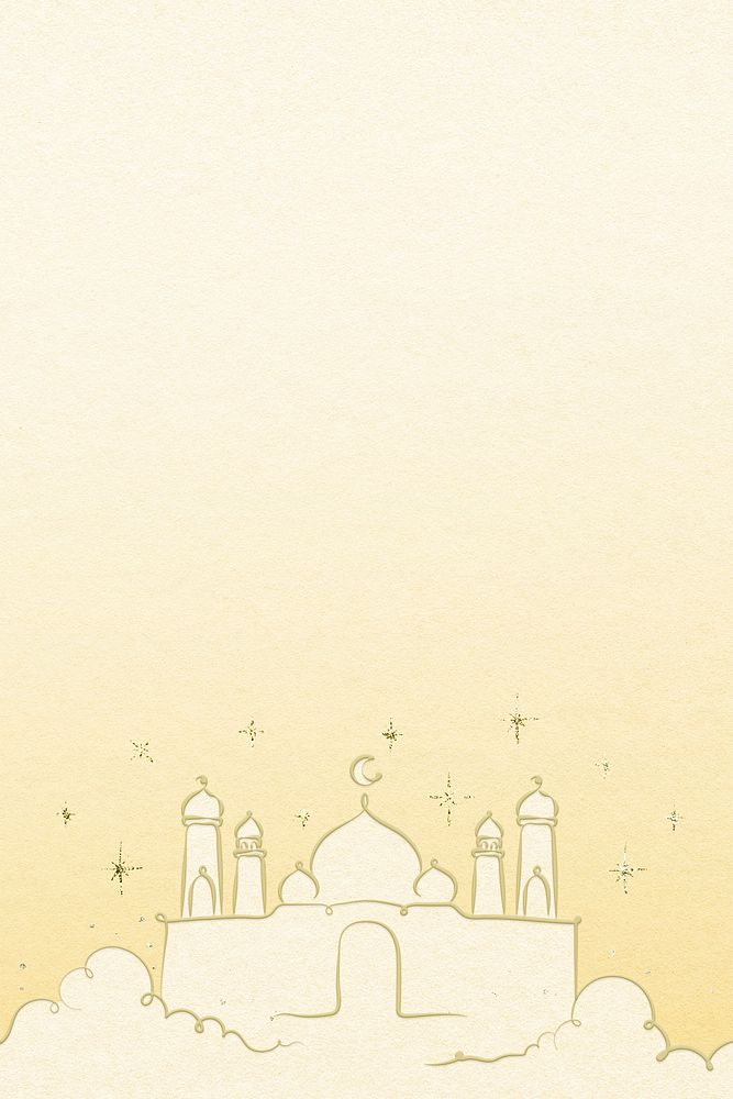 Yellow background with Arabic architecture