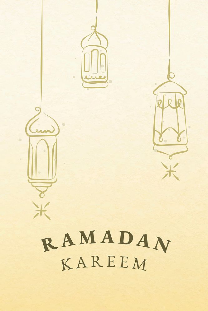 Editable ramadan template vector for social media post with lanterns
