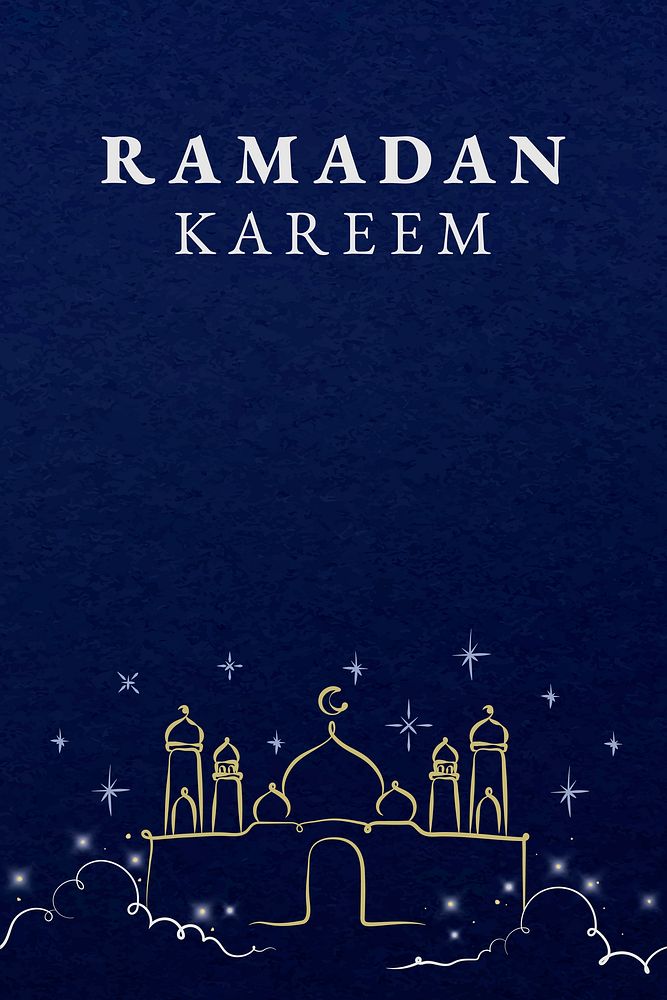 Editable ramadan template vector for social media post with islamic architecture