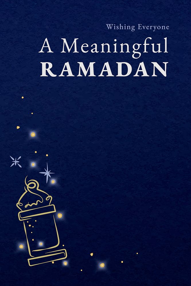 Ramadan greeting with minaret illustration for social media post