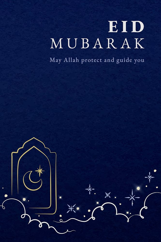 Ramadan greeting with crescent moon illustration for social media post