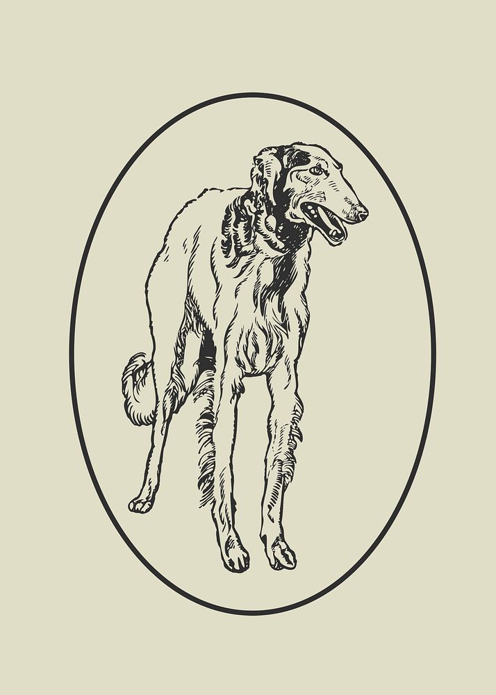Greyhound dog psd sticker, remixed from artworks by Moriz Jung