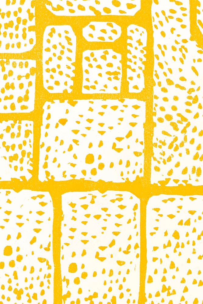 Yellow terrazzo background vector with brick wall, remixed from artworks by Moriz Jung