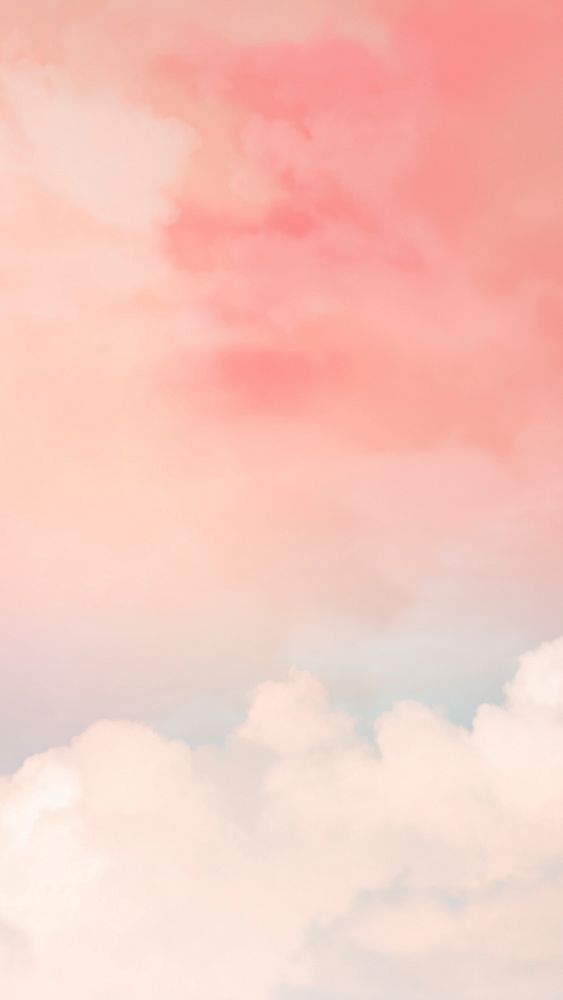 Sky with clouds in peach background