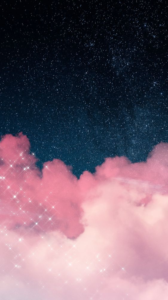 Galaxy wallpaper with sparkling clouds