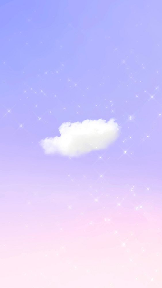 Cute background vector with white cloud